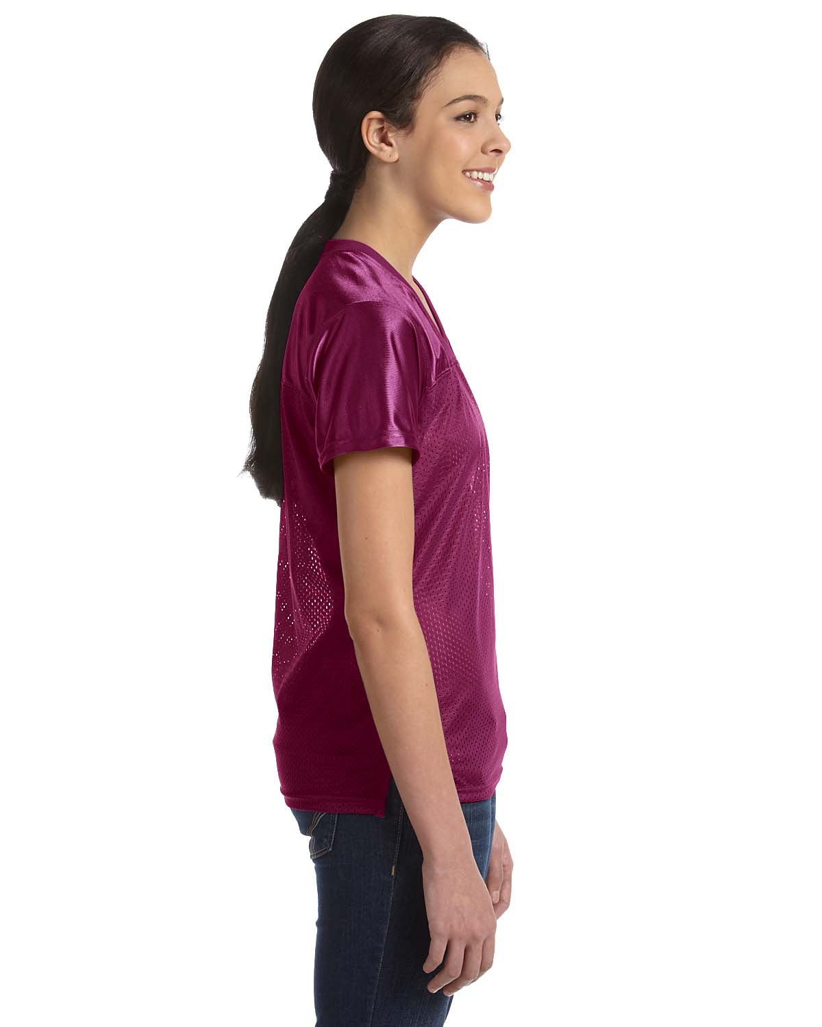 Women's Junior Fit Replica Football T-Shirt - Maroon