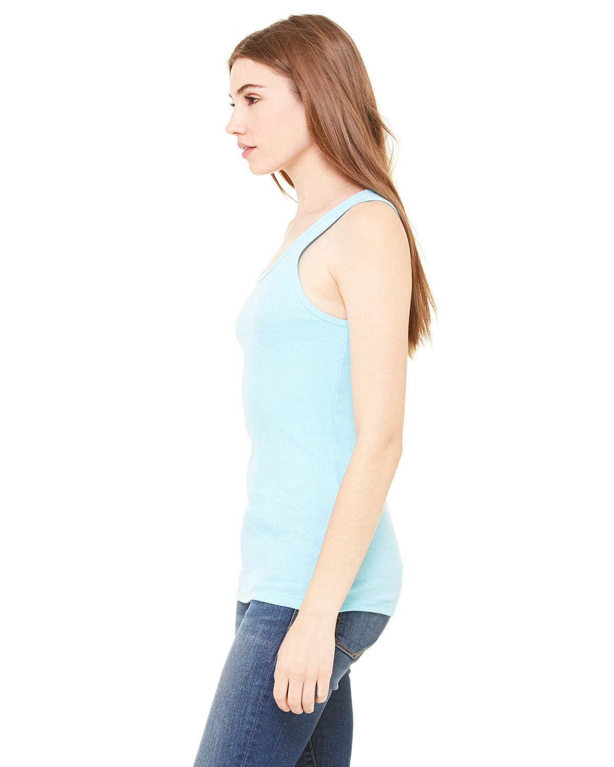 Women's 2x1 Rib Tank - Ocean Blue
