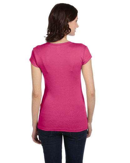 Women's Sheer Mini Rib Short-Sleeve T-Shirt - Berry
