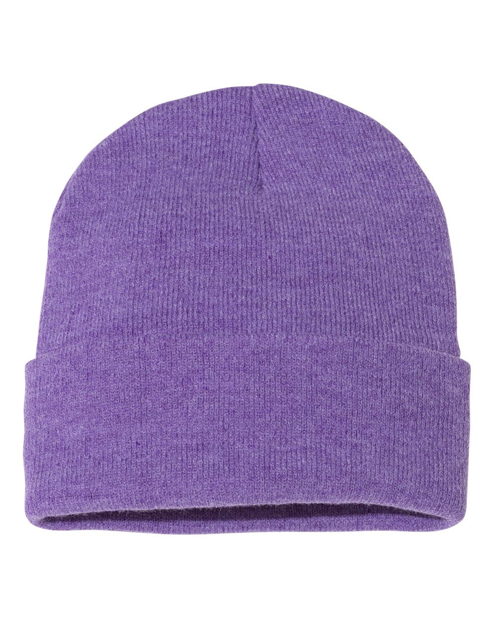 12" Solid Knit Beanie - Heather Purple