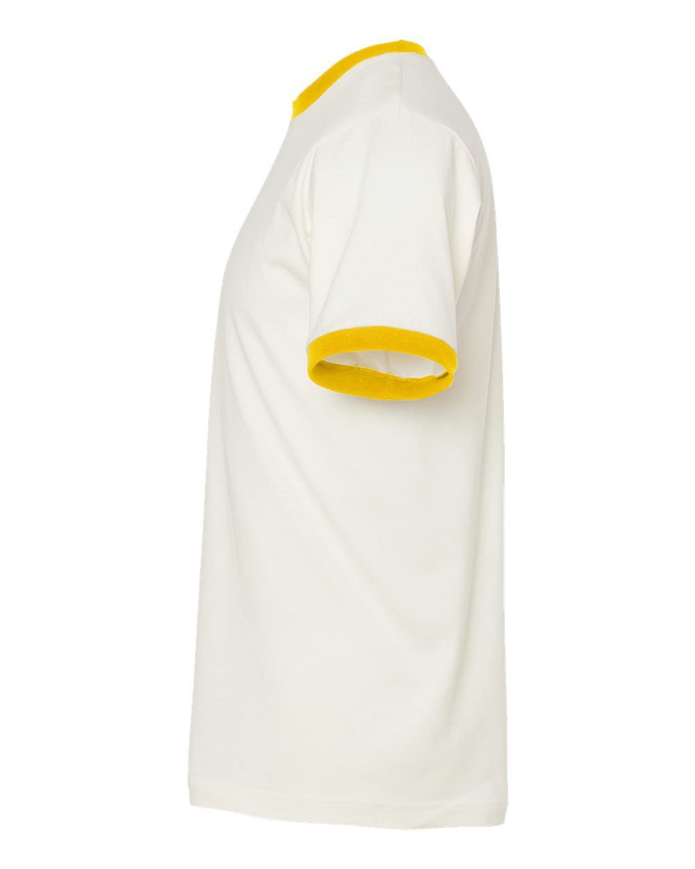 Unisex Fine Jersey Ringer Tee - Vintage White/ Mellow Yellow