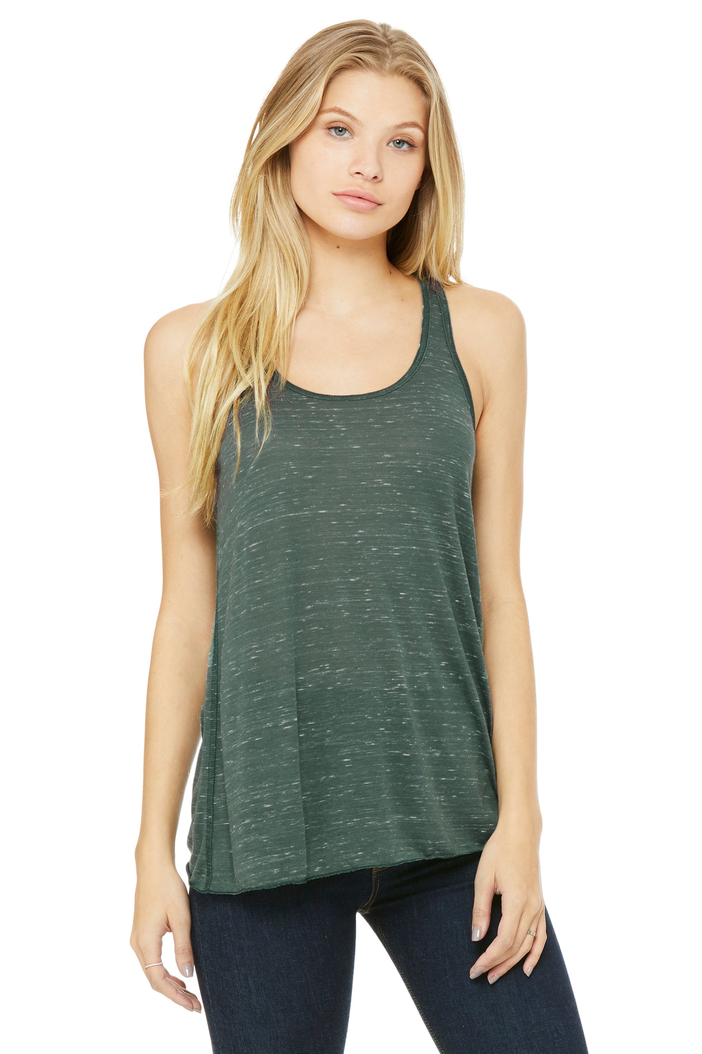 Women's Flowy Racerback Tank - Forest Marble