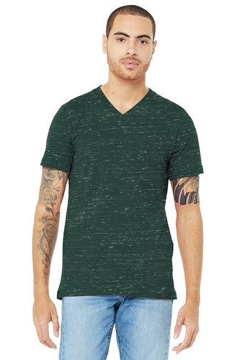 Unisex Jersey Short-Sleeve V-Neck T-Shirt - Forest Marble