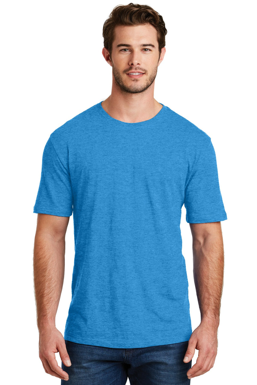 Unisex Perfect Blend Tee - Heather Bright Turquoise