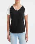 Women's Tri-Blend Raglan T-Shirt - Black / White