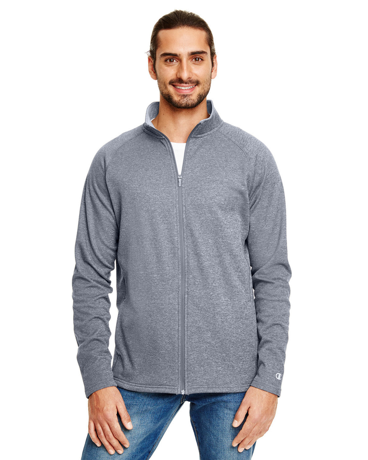 Unisex Performance Fleece Full-Zip Jacket - Slate Gray Heather