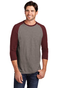 Unisex Perfect Tri 3/4-Sleeve Raglan - Maroon Fr / Gray French