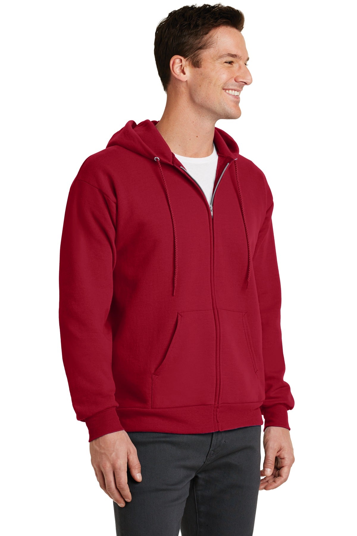 Unisex Core Fleece Full-Zip Hoodie - Red
