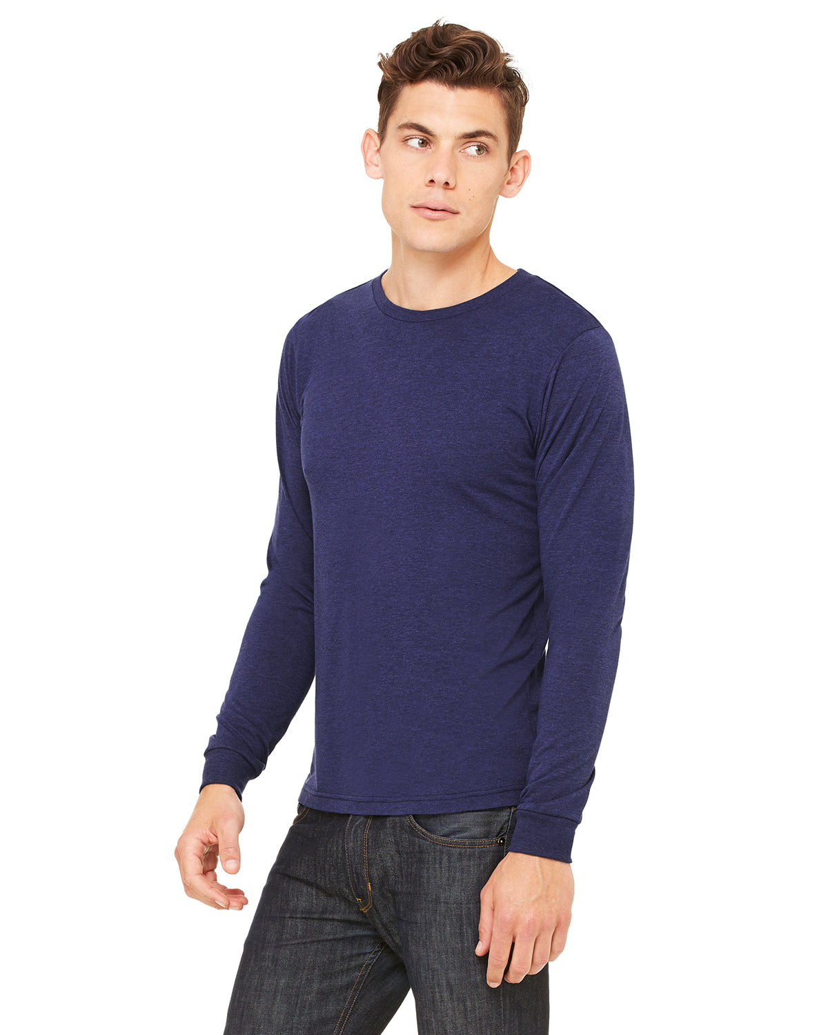 Unisex Jersey Long-Sleeve T-Shirt - Navy Triblend