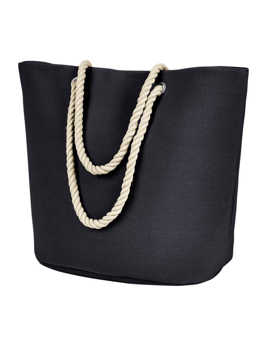Polyester Canvas Rope Tote - Black