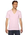 Unisex Fine Jersey Short-Sleeve V-Neck T-Shirt - Light Pink