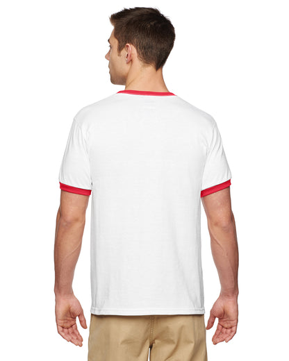 Unisex Ringer T-Shirt - White / Red