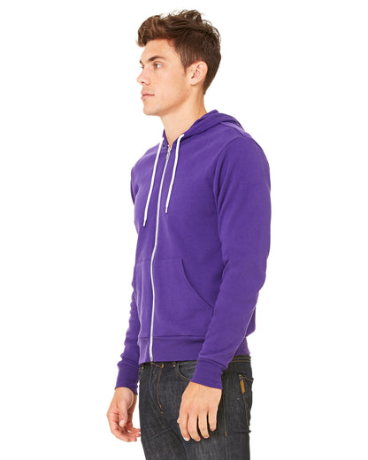 Unisex Poly-Cotton Sponge Fleece Full-Zip Hoodie - Team Purple
