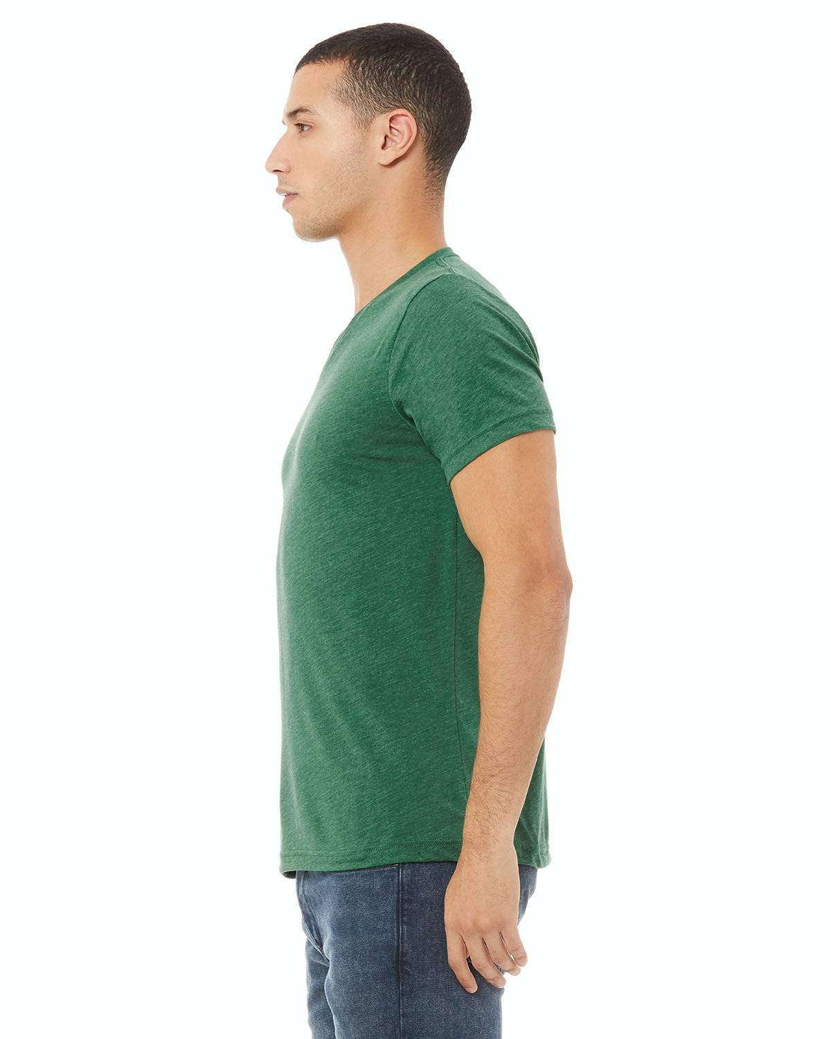Unisex Jersey Short-Sleeve V-Neck T-Shirt - Heather Grass Green