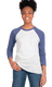Next Level 6051 - Unisex Triblend 3/4-Sleeve Raglan - Vintage Royal / Heather White