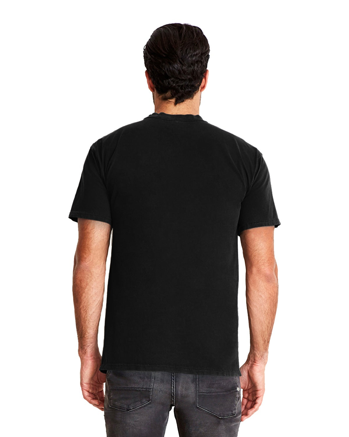 Unisex Inspired Dye Crew with Pocket - Black