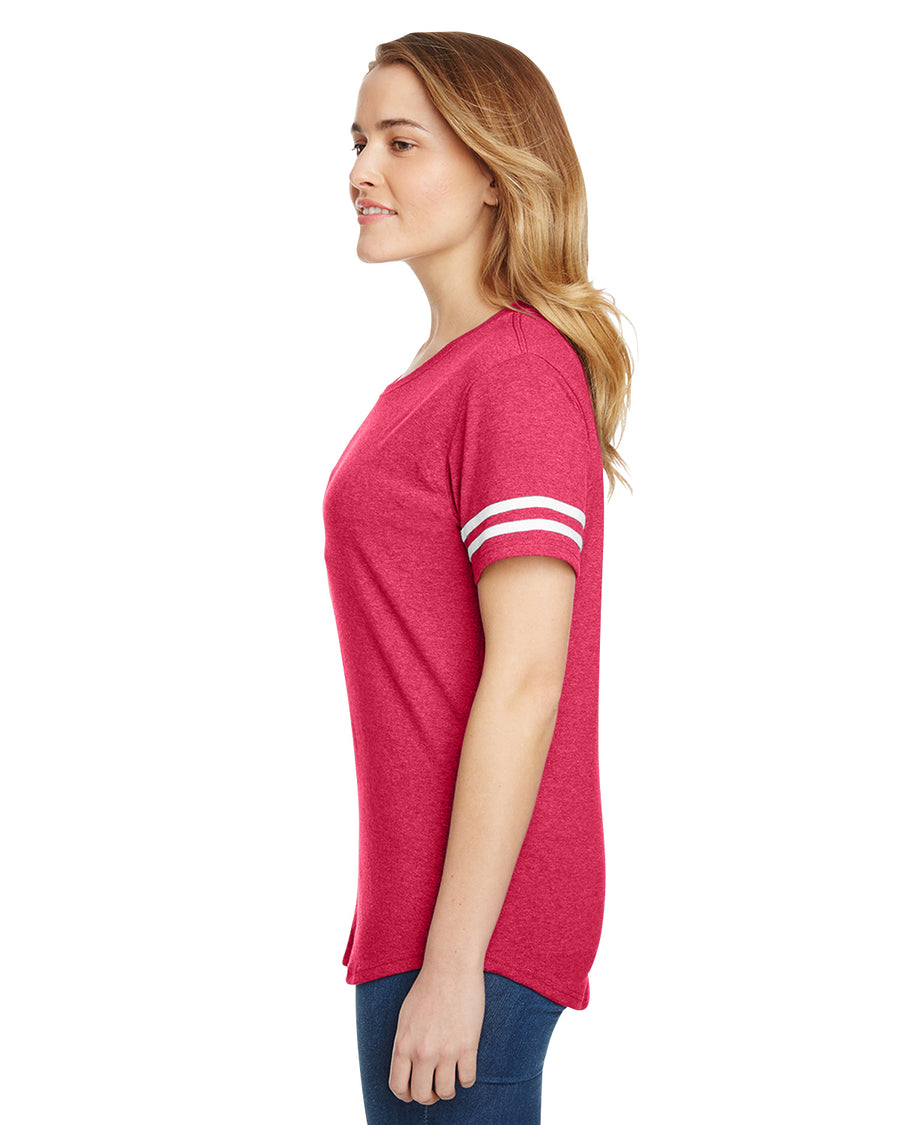 Heavy Cotton™ Women's Victory T-Shirt - Heather Red / White
