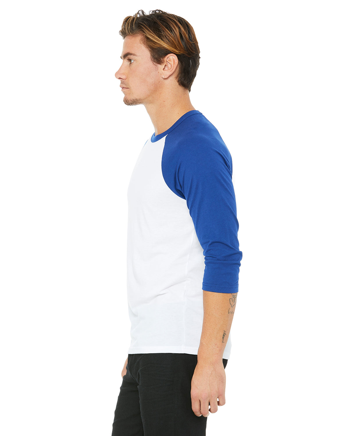 Unisex 3/4-Sleeve Baseball T-Shirt - White / True Royal