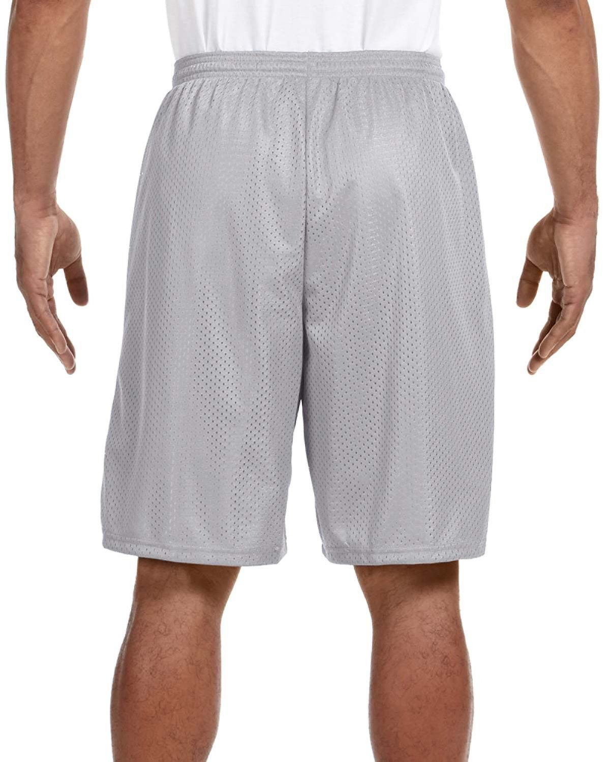 Unisex Nine Inch Inseam Mesh Short - Silver