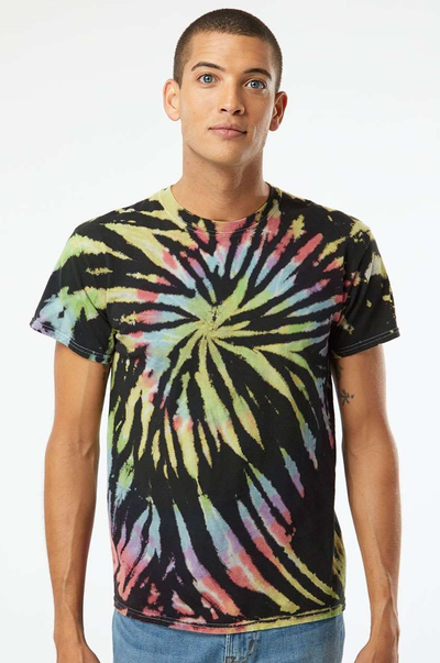 Unisex Multi-Color Spiral Short Sleeve T-Shirt - Aurora