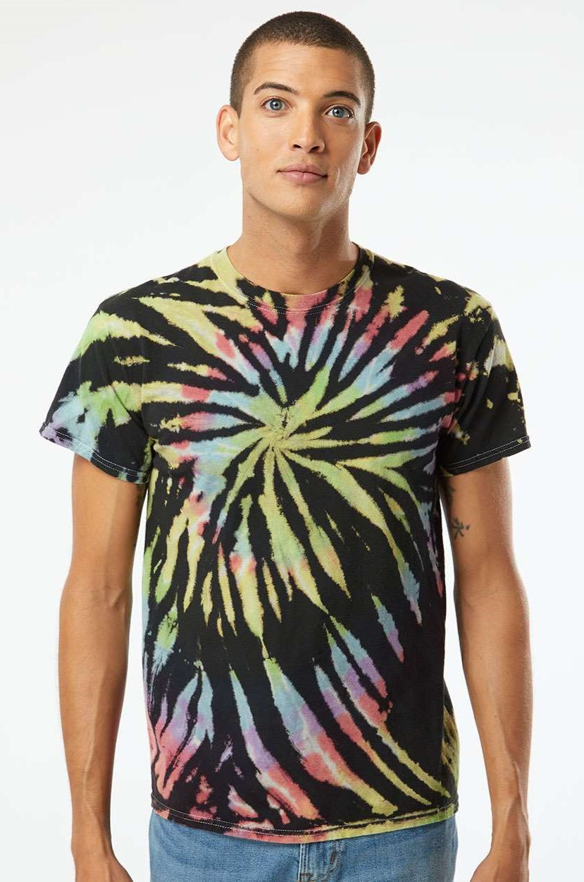Unisex Multi-Color Spiral Short Sleeve T-Shirt - Aurora