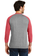 Unisex Perfect Tri 3/4-Sleeve Raglan - Red Fr / Gray Fr