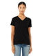 Bella + Canvas 6405CVC - Women's Relaxed Jersey V-Neck T-Shirt - Solid Black Blend