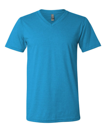 Unisex Jersey Short-Sleeve V-Neck T-Shirt - Neon Blue