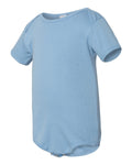 Infant Baby Rib Short-Sleeve One-Piece - Baby Blue