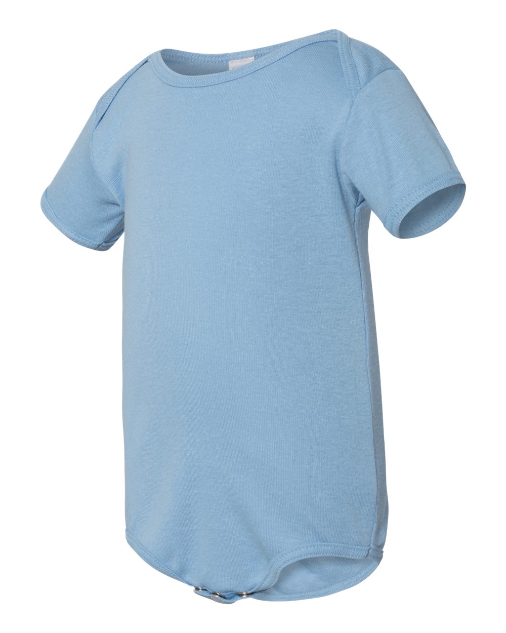 Infant Baby Rib Short-Sleeve One-Piece - Baby Blue