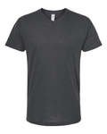 Unisex Poly-Rich V-Neck Tee - Heather Charcoal