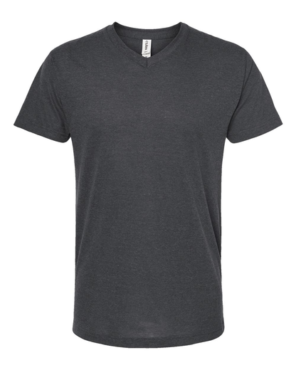 Unisex Poly-Rich V-Neck Tee - Heather Charcoal