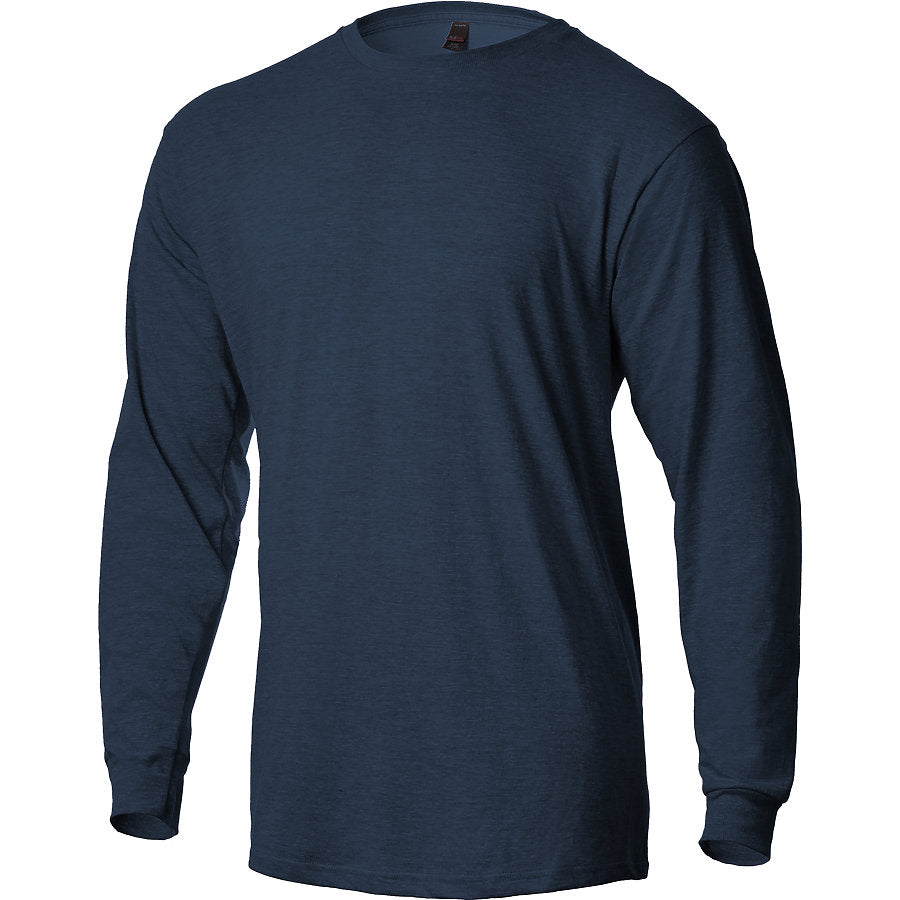 Unisex Heavyweight Long Sleeve Tee - Heather Denim