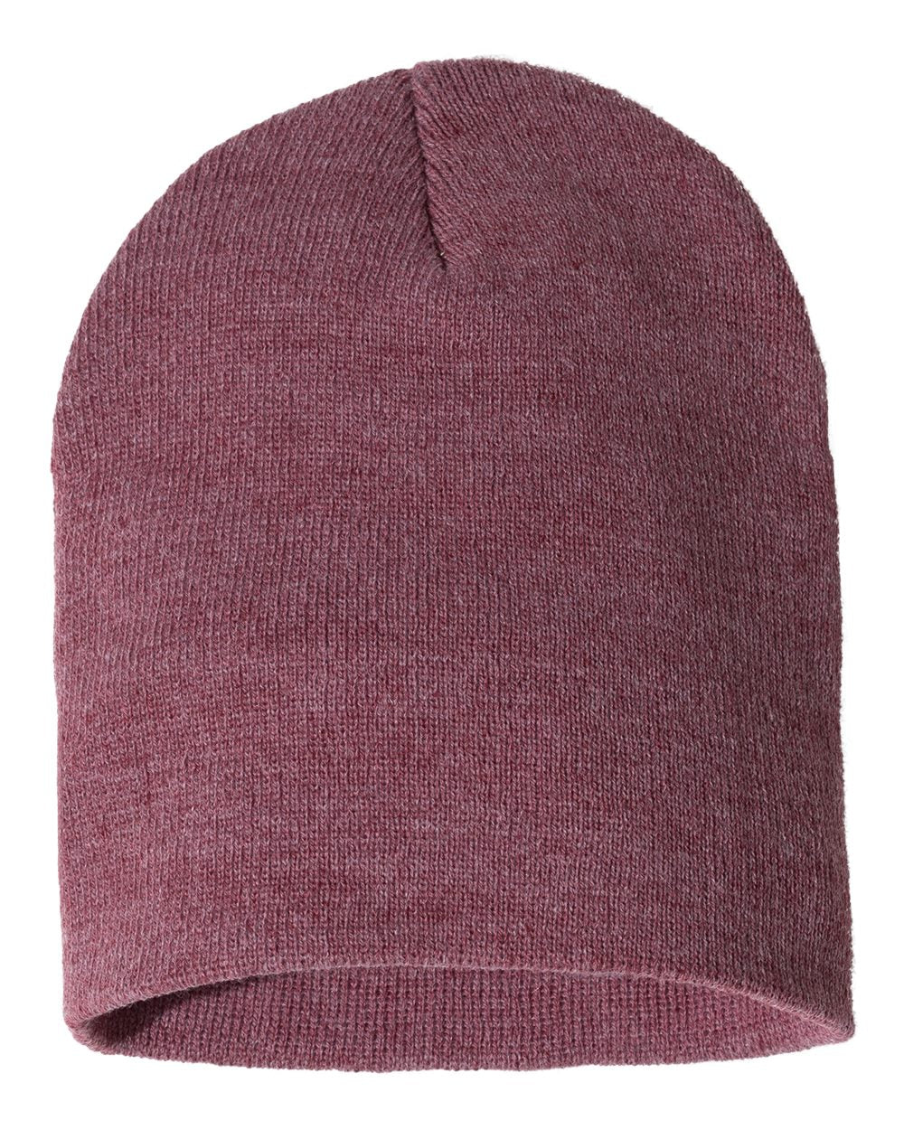 8" Knit Beanie - Heather Cardinal