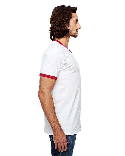 Unisex Lightweight Ringer T-Shirt - White Red