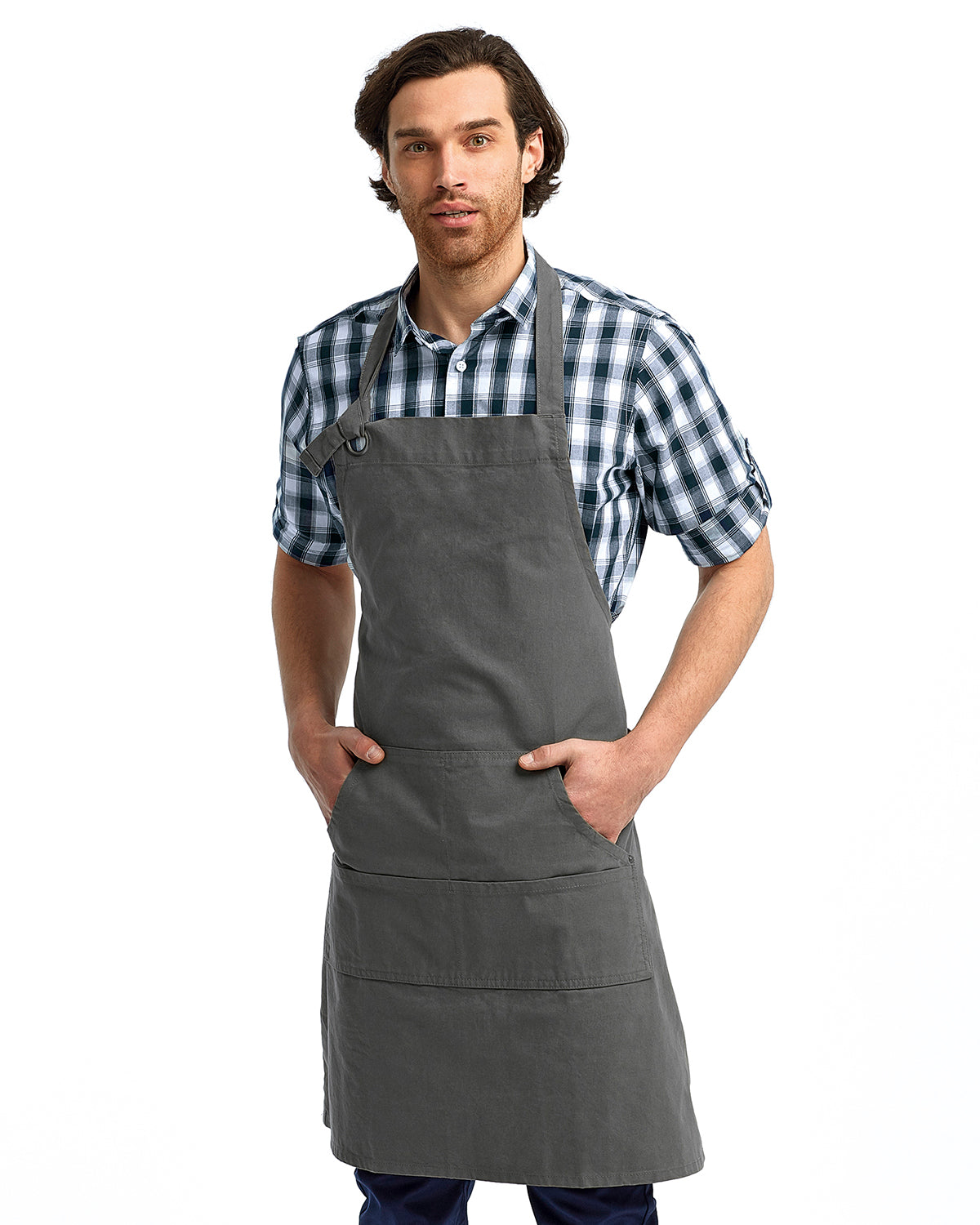 "Calibre" Heavy Cotton Canvas Pocket Apron - Dark Gray