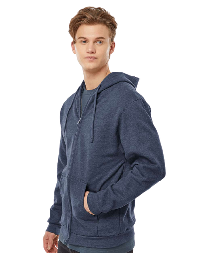 Unisex Fleece Zip Hoodie - Heather Denim