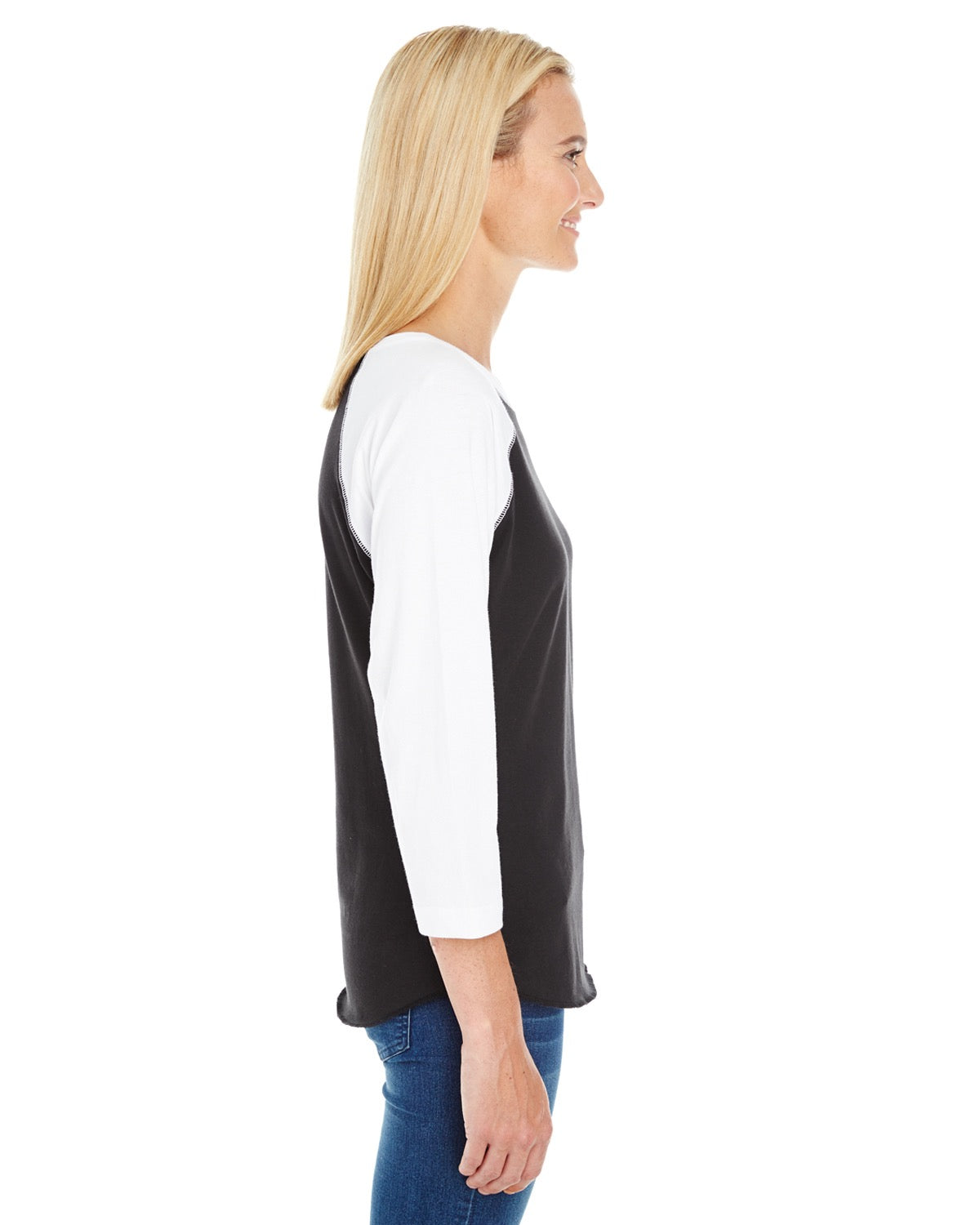 Women's Baseball T-Shirt - Black / White