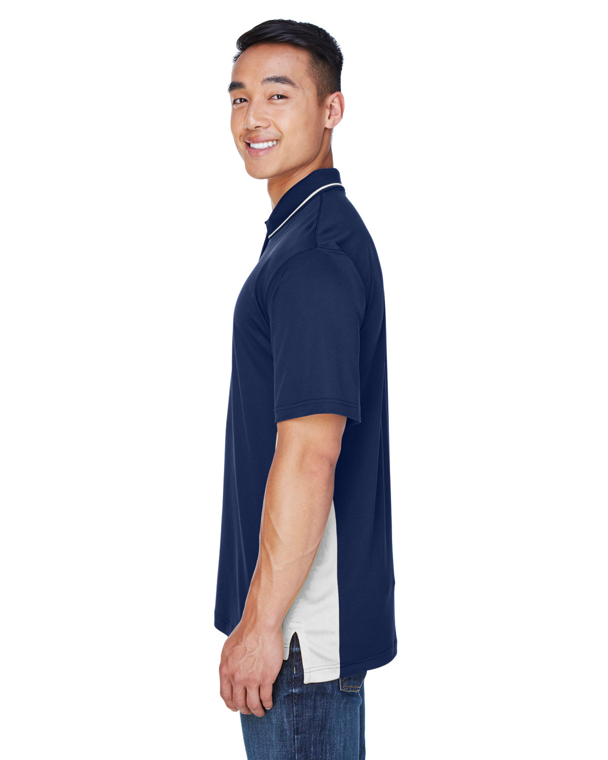 Men's Cool & Dry Sport Two-Tone Polo - Navy / White