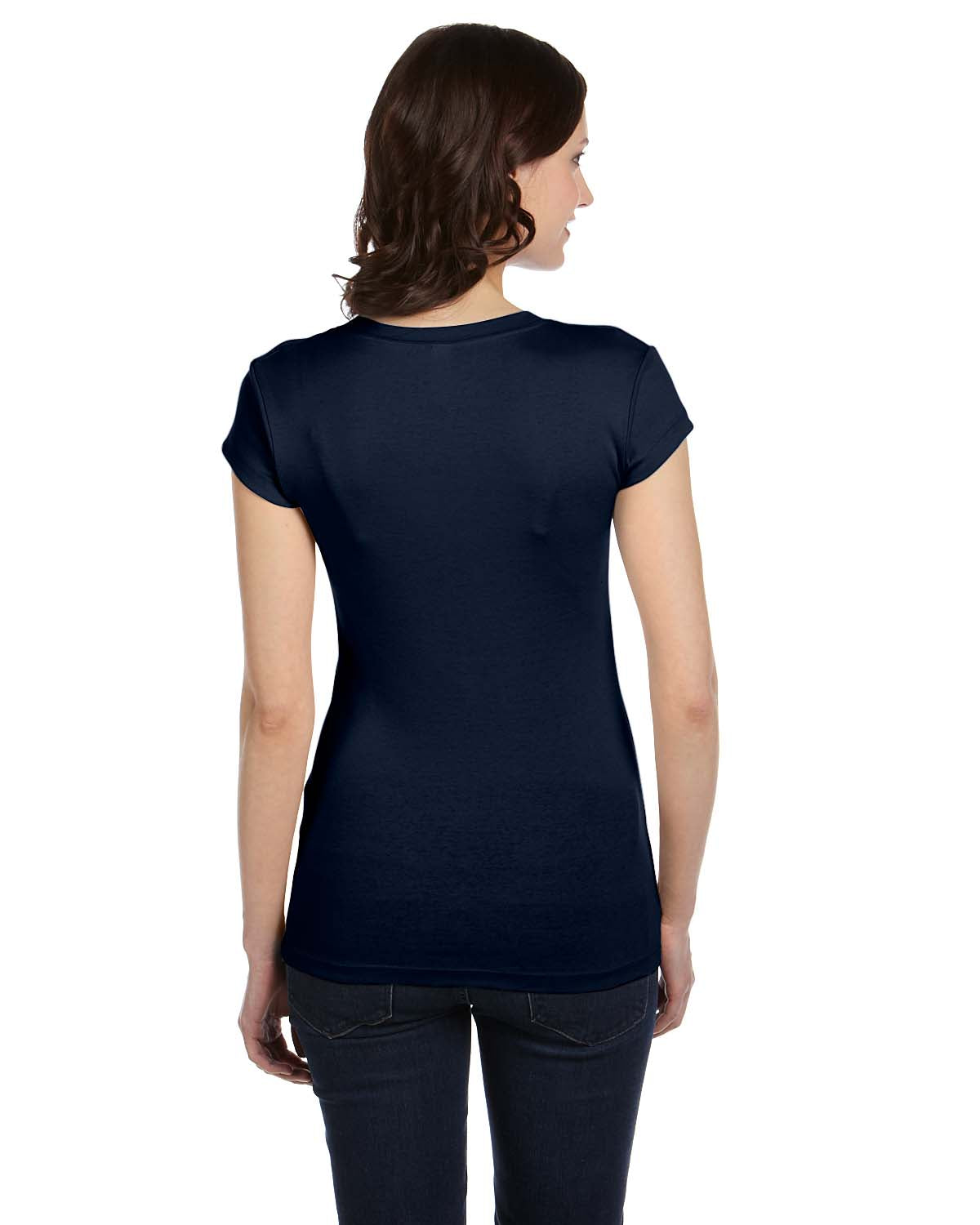Women's Sheer Mini Rib Short-Sleeve T-Shirt - Midnight