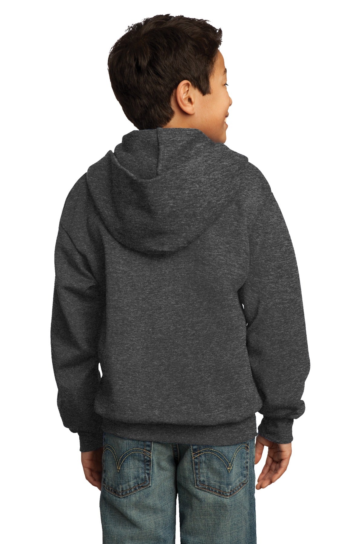 Youth Core Fleece Full-Zip Hoodie - Dark Heather Gray