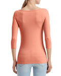 Women's Stretch 3/4 Sleeve T-Shirt - Terracotta