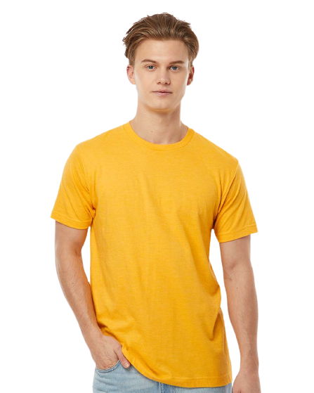 Unisex Fine Jersey Tee - Heather Mellow Yellow