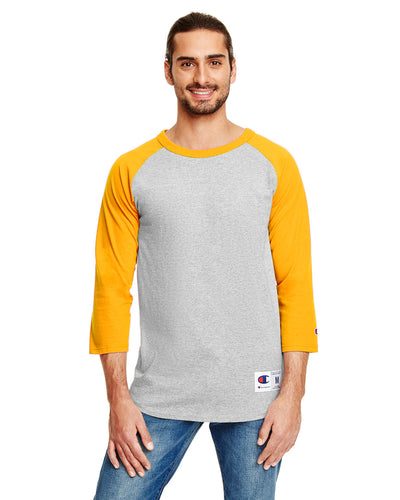 Unisex Raglan T-Shirt - Oxford Gray Heather / Gold
