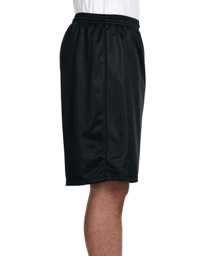 Unisex Nine Inch Inseam Mesh Short - Black