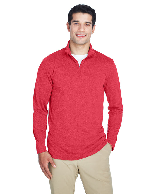 Men's Cool & Dry Heathered Performance Quarter-Zip - Red Heather