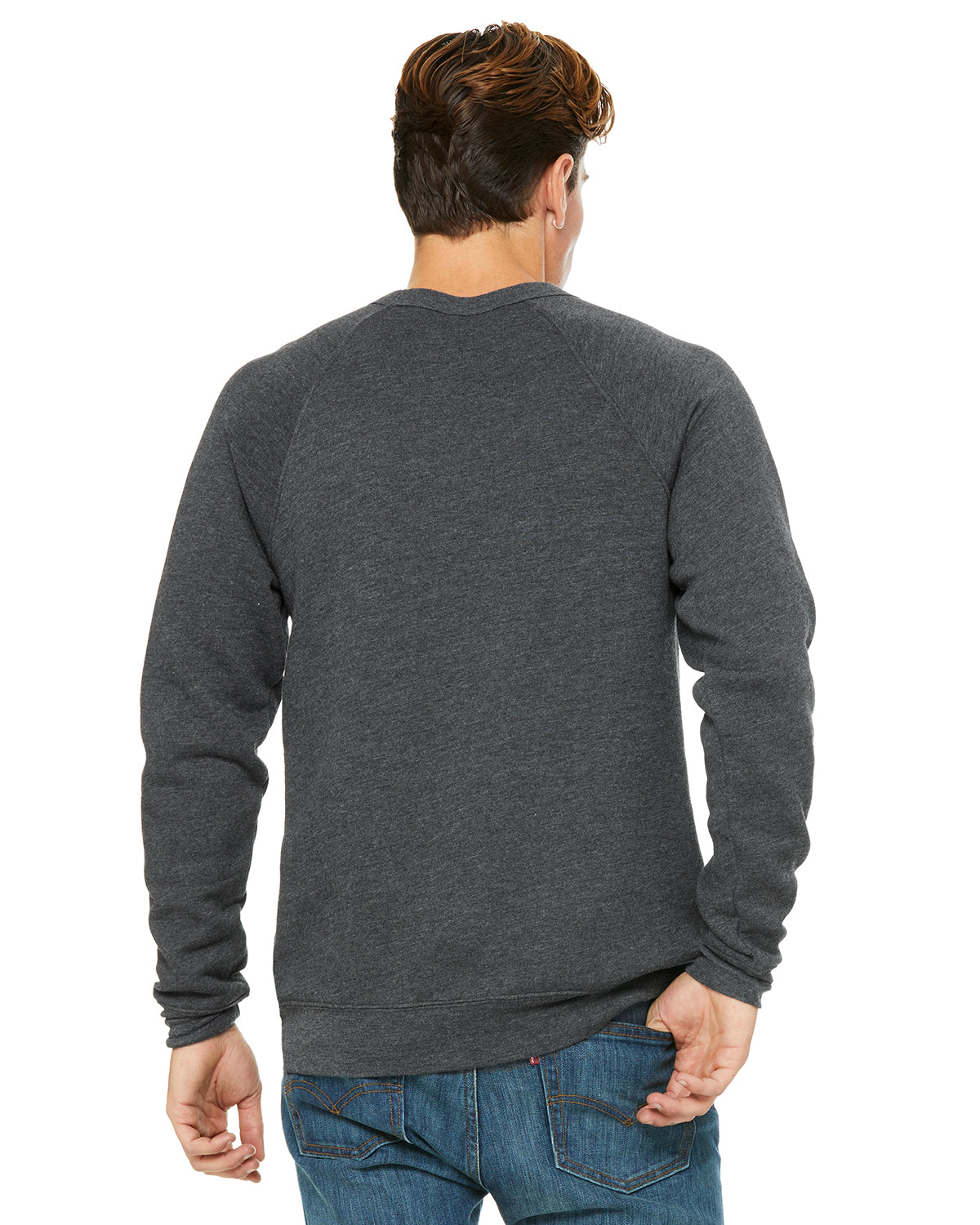 Unisex Sponge Fleece Raglan Sweatshirt - Heather Dark Gray