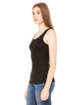 Women's Sheer Mini Rib Tank - Black