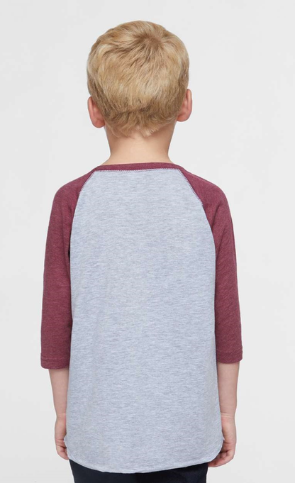 Toddler Baseball T-Shirt - Vintage Heather / Vintage Burg