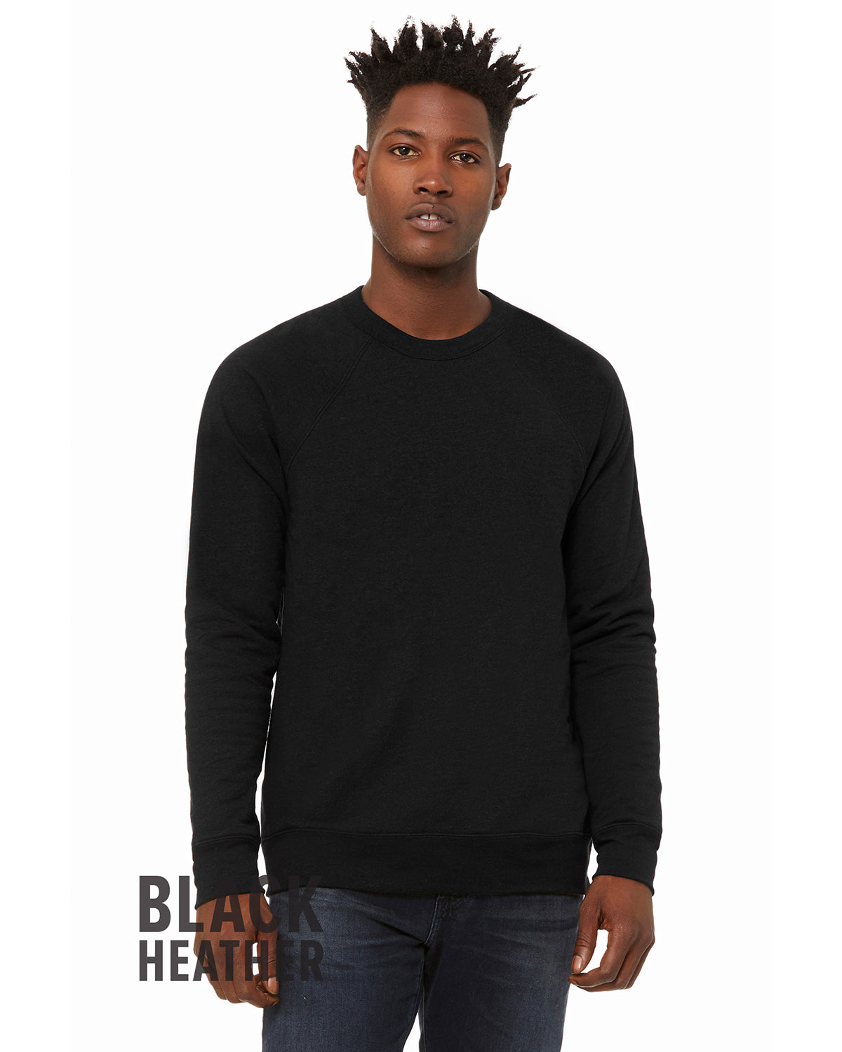 Unisex Sponge Fleece Raglan Sweatshirt - Heather Black